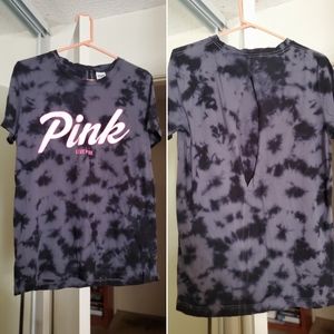 Victoria's Secret PINK Grey Tye-Dye Campus Tee